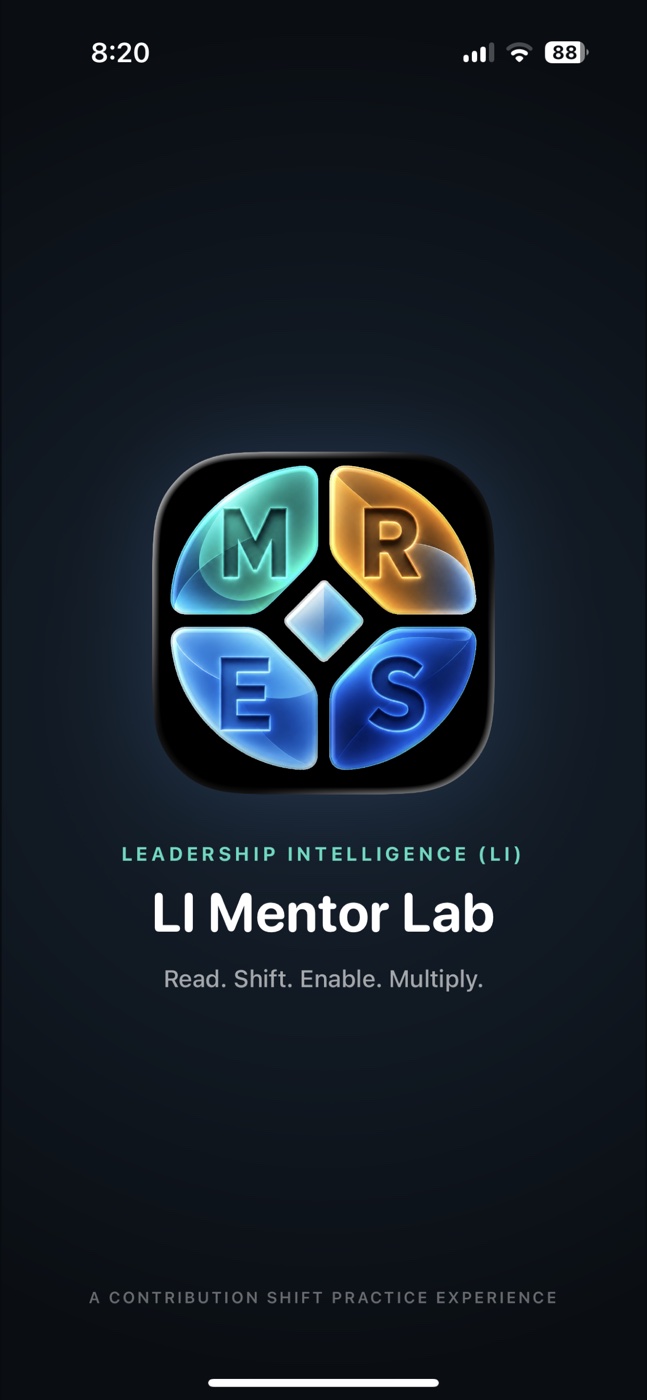 LI Mentor Lab opening screen on iPhone